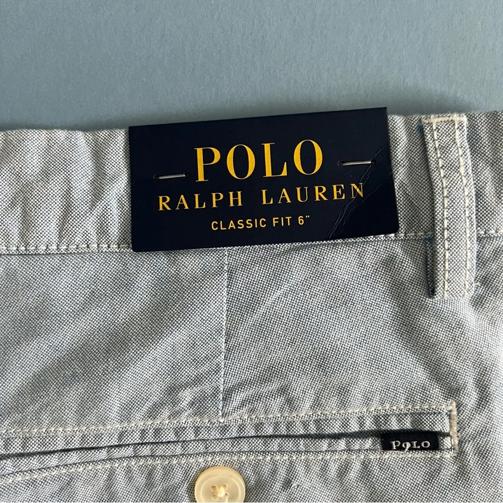 NWT Polo Ralph Lauren Classic‎ Fit 6” Blue Cotton Chino Shorts